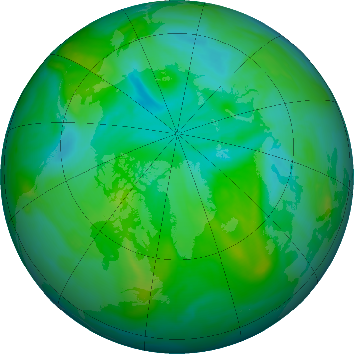 Arctic ozone map for 05 August 2007
